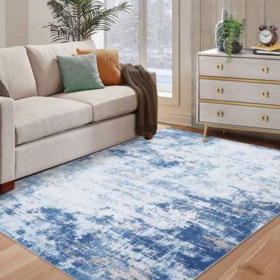 9x12 Area Rugs for Living Room, Modern Geometric Washable Rug, Non Slip Large Area Rug, Non Shedding Rugs for Bedroom Dining Room Indoor Home