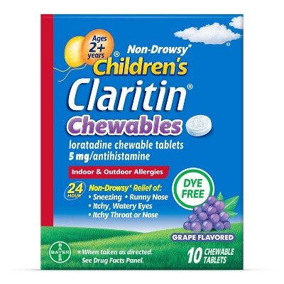 Children's Claritin 24 Hour Allergy Relief Chewable Tablets - Grape - Loratadine


