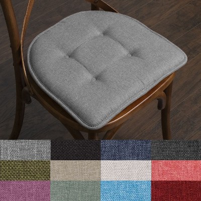 Solid Color U Shaped Memory Foam 17" x 16" Chair Cushions by Sweet Home Collection®