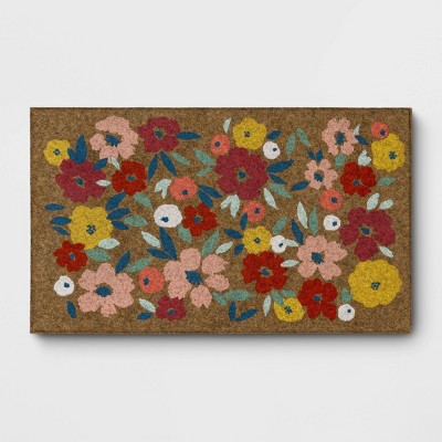 1'6"x2'6" Ditsy Floral Faux Coir Outdoor Doormat - Sun Squad™
