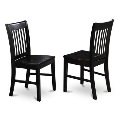 FurniFact,Elegant Black Wooden Dining Chairs – Set of 2 for Kitchen or Dining