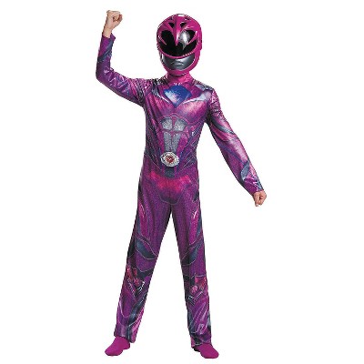 Disguise Girls' Classic The Power Rangers Movie Pink Power Ranger Jumpsuit Costume