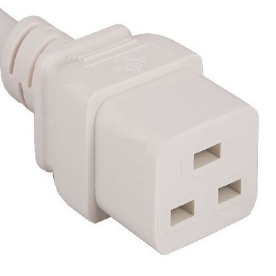 SANOXY 3ft 14 AWG 15A 250V Power Cord (IEC320 C14 to IEC320 C19), White