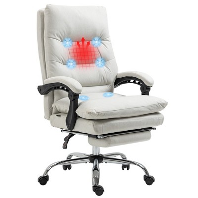 Vinsetto Vibration Massage Office Chair with Heat, Recining Back, Footrest, Microfibre Comfy Computer Chair
