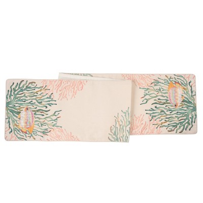 C&F Home Oceanaire Coral Dining Table Runner