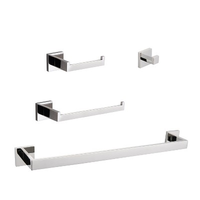 Ridstar 4-Pieces Bathroom Hardware Accessories Set-Silver