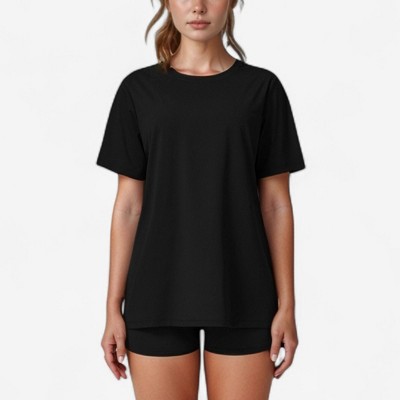 Anna-Kaci Active Women's Relaxed Fit Crew Neck T-Shirt with Short Sleeves and Soft Stretch Fabric for Everyday Comfort