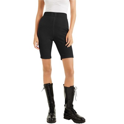 I.N.C International Concepts Womens Solid Biker Casual Walking Shorts, Black, Small