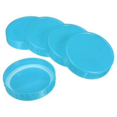Unique Bargains Wide Mouth Plastic Mason Jar Lids with Silicone Sealing Ring 10 Pcs