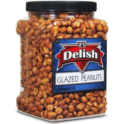 Glazed Peanuts by It's Delish, 40 Oz Jumbo Reusable Container (Jar)