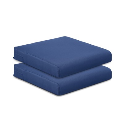 Aoodor Patio Chair Cushions Set of 2, Water Resistant Outdoor Seat Cushions with Handle and Ties, Square Corner Cushions for Patio Furniture