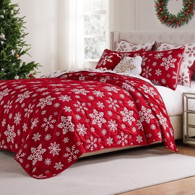 Greenland Home Fashions Snowflakes 3-Piece Full/Queen Coverlet Set, 90x90 Inch