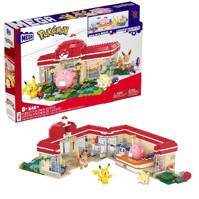 MEGA Pokémon Building Toys Set Forest Pokémon Center with 648 Pieces, 4 Poseable Characters