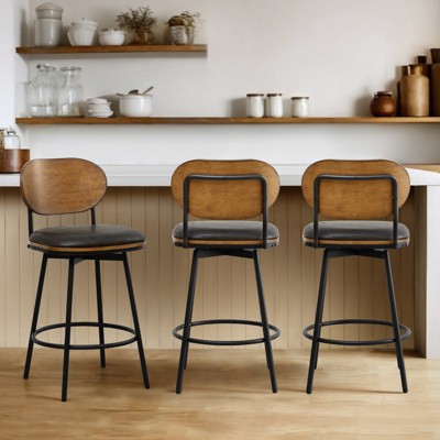 Spruce&Spring Swivel Counter Bar Stool with Metal Legs