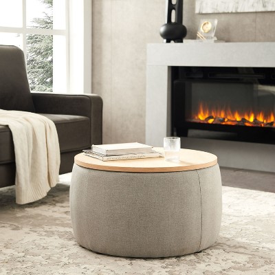 Grungis Round Storage Benches,Upholstered Storage Ottoman,Storage Ottoman Benches for Living Room,Bedroom