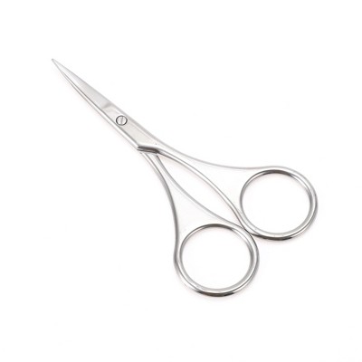 Women Bend Scissors Eyebrow Trimmer Scissors Silver Tone 1 Pc