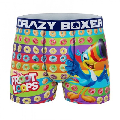 Mens Froot Loops Colorful Toucan Sam Crazy Boxer Briefs Shorts