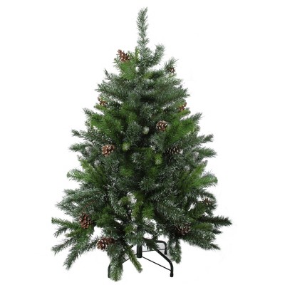 Northlight Full Snowy Delta Pine with Pine Cones Artificial Christmas Tree - 4' - Unlit