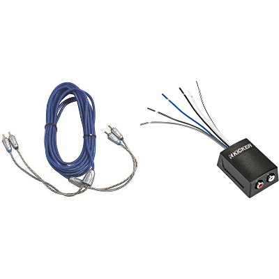 Kicker 46KISLOC2 K-Series Stereo Line-Output Converter w/ Remote Turn-On Output & 46KI23 3 Meter 2-Channel Signal Cable