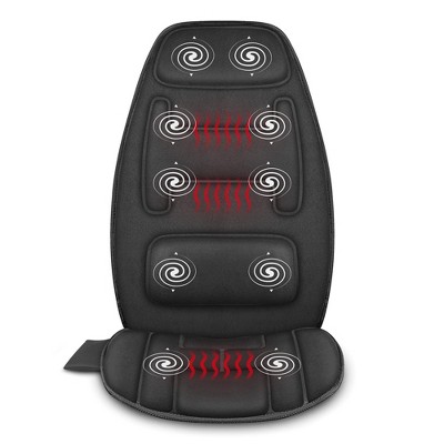 Snailax Heated Back Massager Pad - Vibrating Seat Cushion with Memory Foam