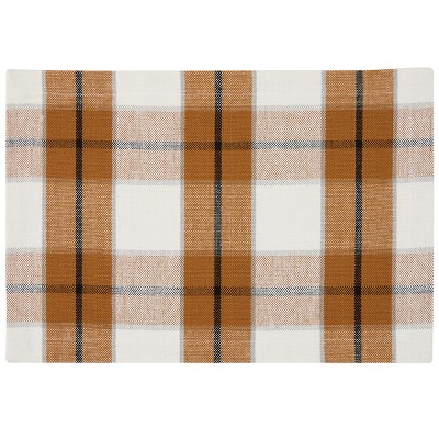 Park Designs Conley Orange Plaid Placemat Set of 4