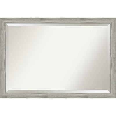 Dove Graywash Narrow Framed Bathroom Vanity Wall Mirror - Amanti Art