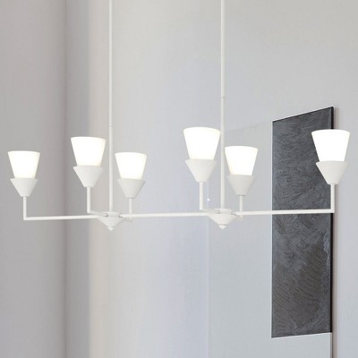 Urban Ambiance Luxury Cottagecore Indoor Chandelier,  11''H x 15-1/2"W x 50''D,  White Plaster Finish, UHP5044