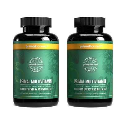 Primal Harvest Multivitamin - Daily Multivitamin Supplement for Overall Health - 60 Capsules (2 Pack)