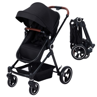 2 in 1 Baby Stroller for Toddler,High Landscape Infant Stroller with Large Storage Basket