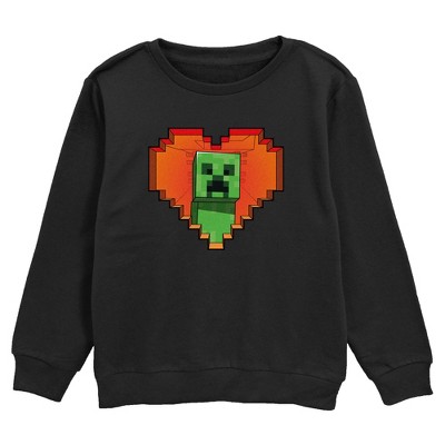 Boy's Minecraft Valentine's Day Creeper Heart Sweatshirt