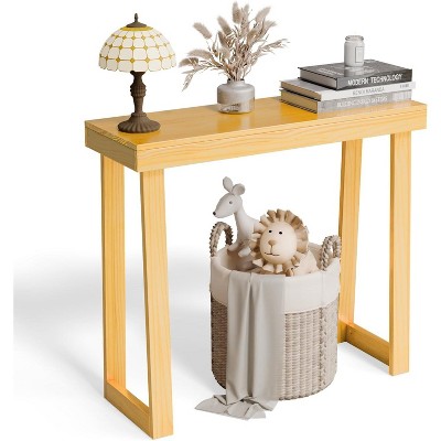 VINGLI 42.9" Entryway Table, Solid Wood Console Table, Narrow Sofa Table for Living Room, Entrance, Natural Wood
