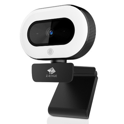 Z-EDGE ZW560S QHD 2K Stream Webcam Auto Focus Web Camera for PC/Desktop/Laptop, Built-in Mic, Plug & Play, Touch Control Ring Light