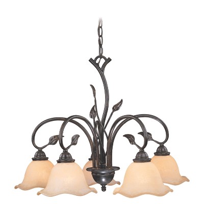 VAXCEL Vine Oil Shale Black Rustic Chandelier