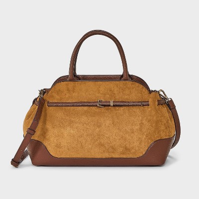 Belted Satchel Handbag - A New Day™ Brown