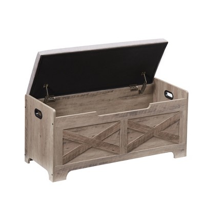 Storage Chest, Lift Top Storage Trunk with Safety Hinge, Wooden Entryway Bench, Large Storage Chest for Entryway, Bedroom, Living Room
