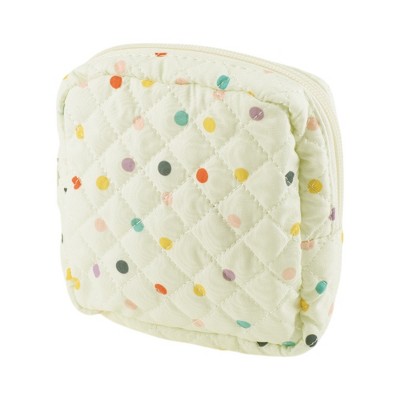 Unique Bargains Lady Portable Square Lipstick Bag Beige Colorful 1 Pc