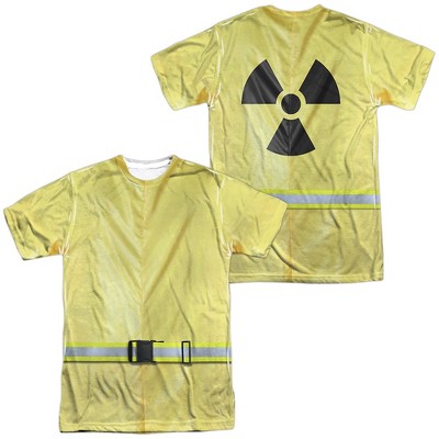 Men's Hazmat Suit (Front Back Print) Short Sleeve Costume T-Shirt