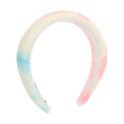 Unique Bargains Women's Elegant Tie-dye Colored Hairband 6.69"x6.10" Pink Blue 1 Pc