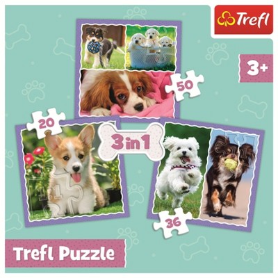 Trefl 3in1 Lovely Dogs Kids Jigsaw Puzzle - 107pc