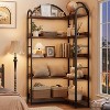 Acekool Industrial L-Shaped Corner Bookshelf - 5-Tier Arched Display Shelf with Metal Frame - 4 of 4