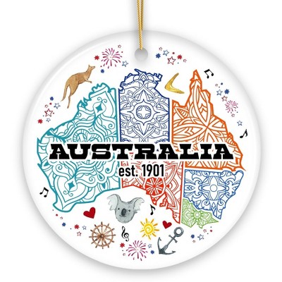 Vibrantly Unique and Stylish Australia Continent Map Ornament, Christmas Souvenir  3