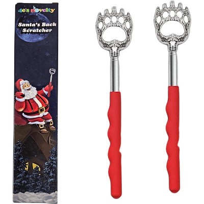 4E's Novelty 2-Pack Extendable Bear Claw Back Scratchers – Festive Stocking Stuffers for Men & Women in Christmas Gift Box