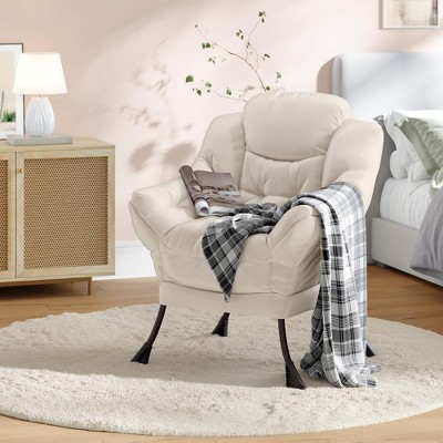 Lazy Chair Modern Soft Comfortable Lounge Accent Sofa Chair with Armrest Side Pocket and Ergonomic Design for Living Room Bedroom,Office