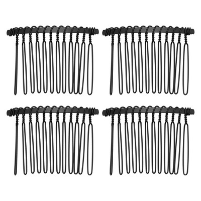 Unique Bargains No Slip Hair Side Combs Accessories Metal Hair Tool 4 Pcs