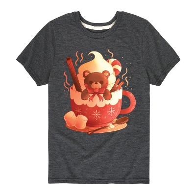 Boys' - Instant Message - Christmas Bear Cocoa Mug Short Sleeve Graphic T-Shirt