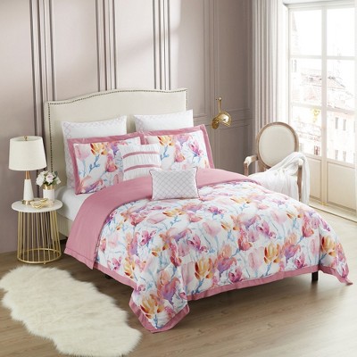 7pc Melrose Floral Printed Comforter Set By Sweet Home Collection®