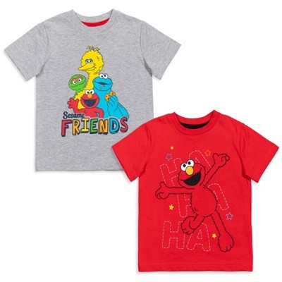 Sesame Street Elmo's Book of Friends 2 Pack T-Shirts and Board Book Set Toddler