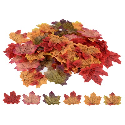 Unique Bargains Wedding Party Thanksgiving Halloween Decoration Mixed Artificial Autumn Maple Leaves