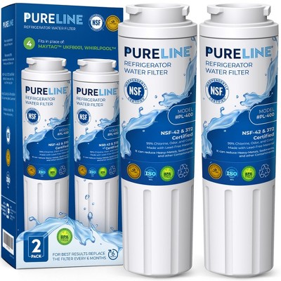 PureLine Maytag UKF8001 Refrigerator Water Filter Replacement, Whirlpool EDR4RXD1, Everydrop Filter 4, 4396395, Kenmore 469006 (2 Pack)