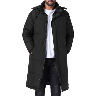 INSPIRE CHIC Men's Winter Full-Zip Winter Detachable Hooded Quilted Padded Puffer Jacket